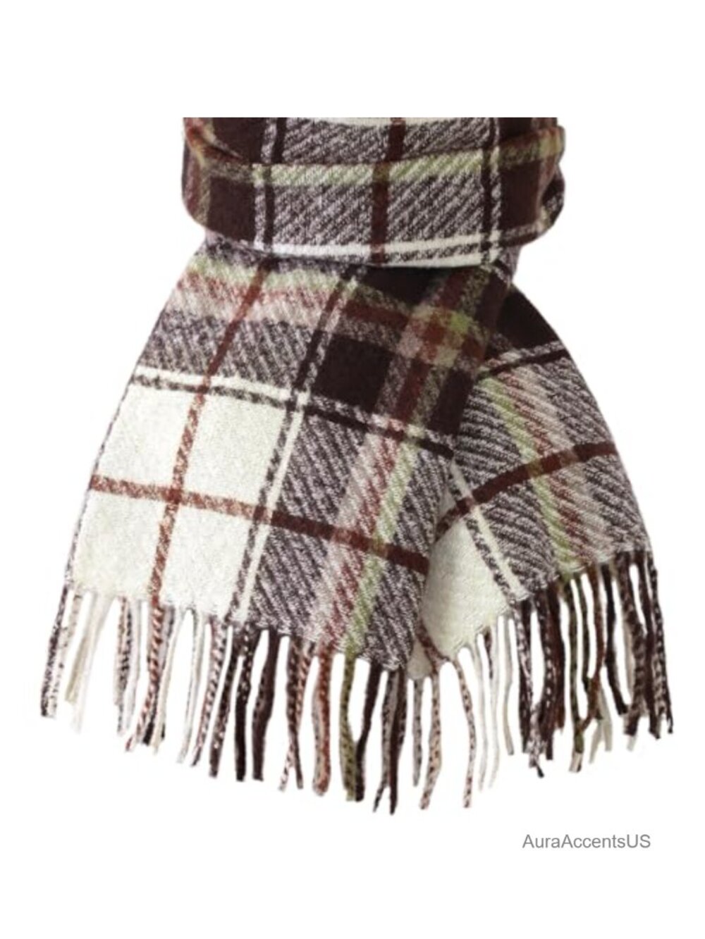 Womens Plaid Knit Scarf & Shawl Wrap 79in Fringe Blanket Pashmina